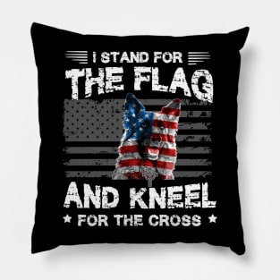 German Shepherd Dog Stand For The Flag Kneel For Fallen Pillow