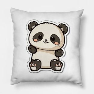 Cute Little Happy Panda Smiling Pillow