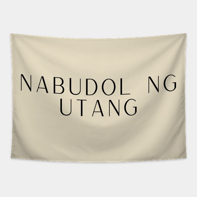 Filipino American  Tagalog Joke: Nabudol ng utang Tapestry by CatheBelan