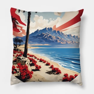 Corsica France Vintage Travel Poster Tourism Pillow