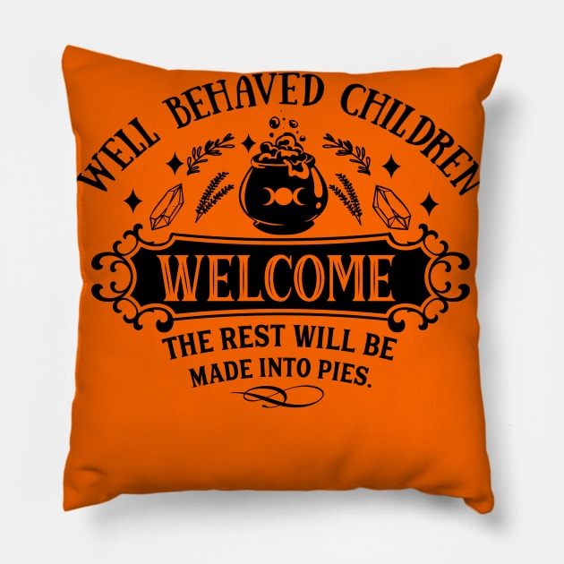 Well behaved children Pillow by Myartstor 