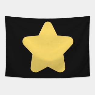 Yellow Star on Black Night Tapestry