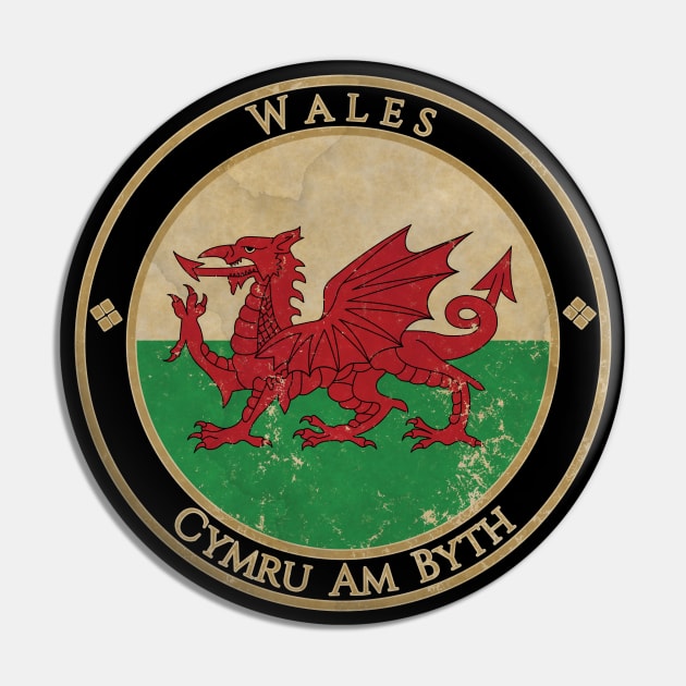 Vintage Wales Welsh Europe European EU Flag Pin by DragonXX