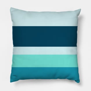 An outstanding fuse of Ice, Sky Blue (Crayola), Blue-Green and Marine Blue stripes. Pillow