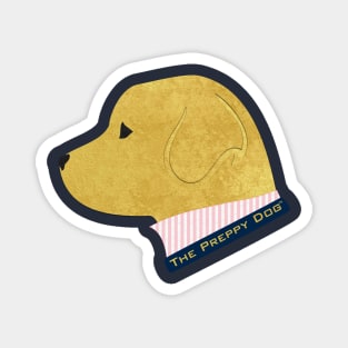 Preppy Dog Golden Retriever Pink Seersucker Shirt Magnet