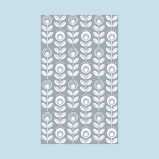 SCANDI GARDEN 01-6, white on silver grey T-Shirt