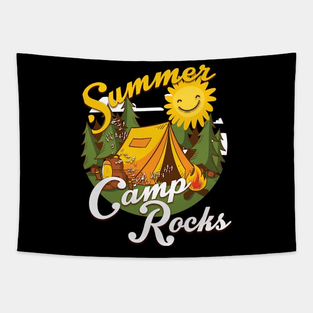 Cute Summer Camp Rocks Camping for Campers Tapestry by theperfectpresents