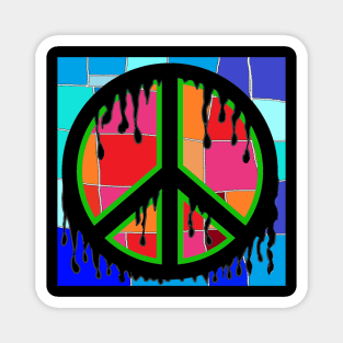 peace red blue pop art Magnet