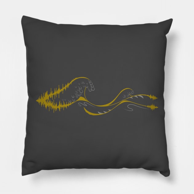 Sound Waves Pillow by TenkenNoKaiten