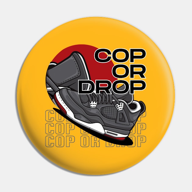 AJ 4 Retro Bred Shoes Art Pin by milatees