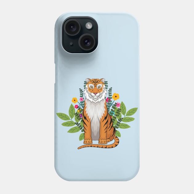 Floral Tiger Phone Case by leBoosh-Designs