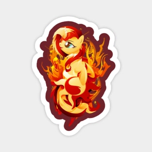 Flaming Sunset Shimmer Magnet