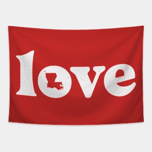 Retro Love Louisiana State Outline // Louisiana State Pride Tapestry