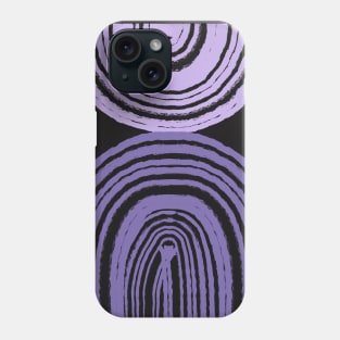 Modern print with abstract geometric purple lines and shapes Phone Case