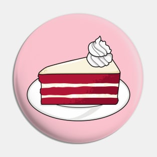 Red velvet cake cartoon illustration Pin