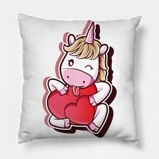 Cute Baby Hearty Unicorn Pillow