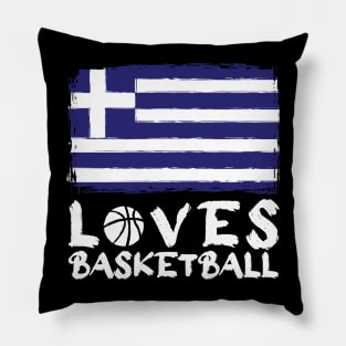 Greece Loves Basketball Pillow