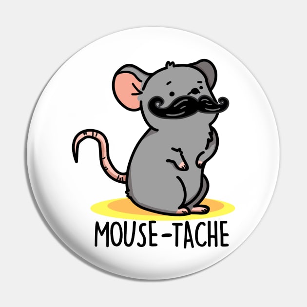 Mousetache Cute Mouse Pun Pin by punnybone