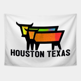 Texas Travel Vintage Cows Bulls Houston Tapestry