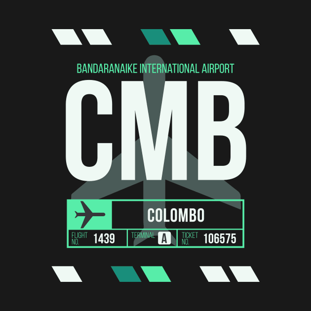 Colombo (CMB) Airport Code Baggage Tag by SLAG_Creative