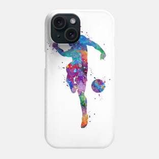 Soccer Player Watercolor Painting Art Print Gifts Phone Case