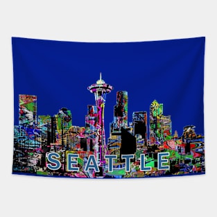 Seattle in graffiti Tapestry