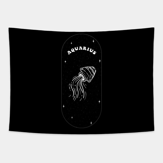 Aquarius Zodiac Sign - Astrological sign Tapestry by CatchyFunky