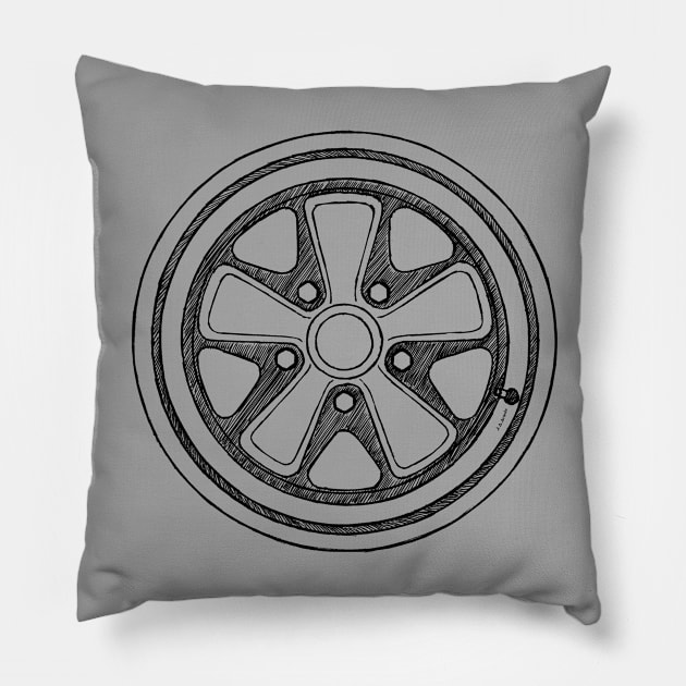 The iconic wheel of the german sports car Pillow by jaagdesign