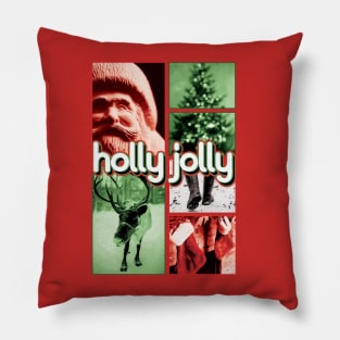 Holly Jolly Xmas Collage Pillow