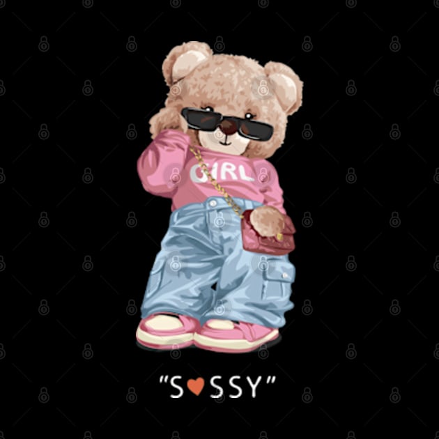 Sassy girl bear by EchoChicTees