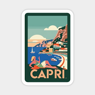 A Vintage Travel Art of Capri - Italy Magnet