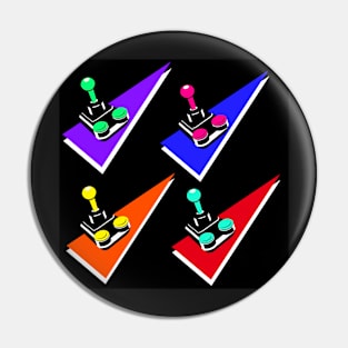 Retro Joystick Colorful 90s Fun Graphic Pin