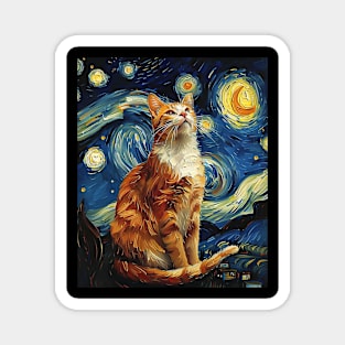 Cat Starry Night Nightfall Narratives Magnet