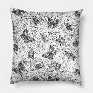 White Galactic Bugs Pillow