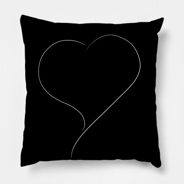 White Line Heart Pillow by GerrardShuttleworthArt