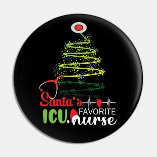 Santa's Favorite ICU Nurse.. ICU Nurse christmas gift Pin