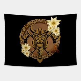 The fearless viking with Helmet with horns. Tapestry