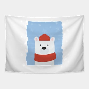 Winter Polar Bear Tapestry