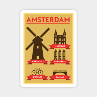 Amsterdam Poster Design Magnet