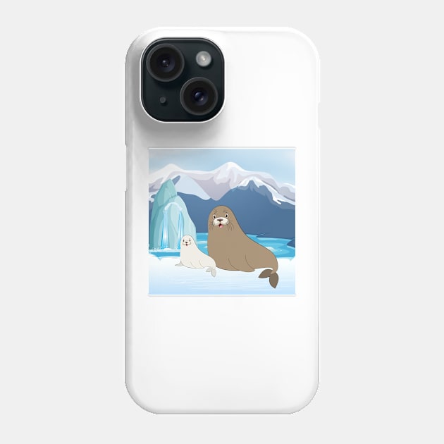 Landscape With Seal In Ice Phone Case by IstoriaDesign