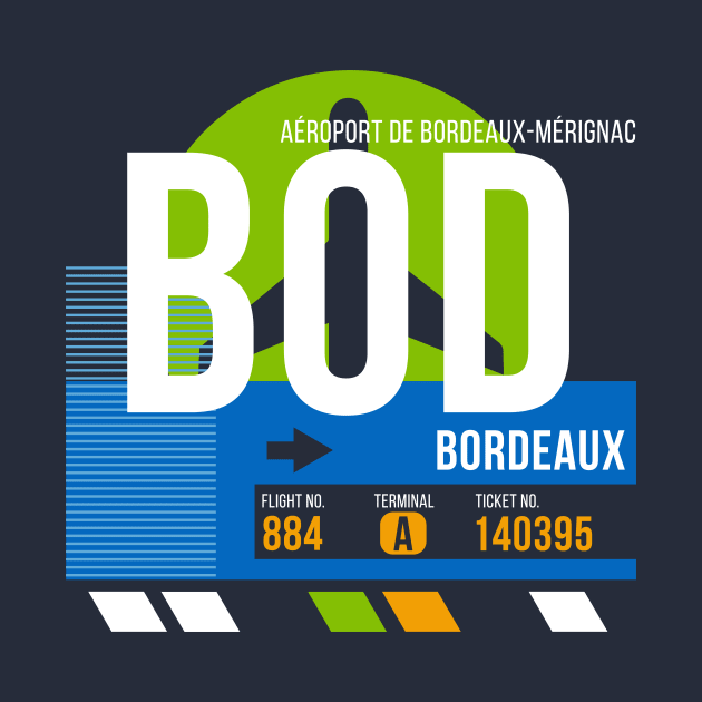 Bordeaux (BOD) Airport // Retro Sunset Baggage Tag by Now Boarding