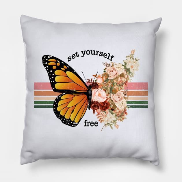 butterfly (set yourself free) Pillow by magistic store