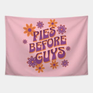 Pies before Guys - Groovy font 70's Typography Retro Design Tapestry