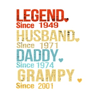 Vintage Legend Husband Daddy Grandpa Since Year T-Shirt