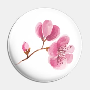 Pink  Cherry Blossom watercolour Pin