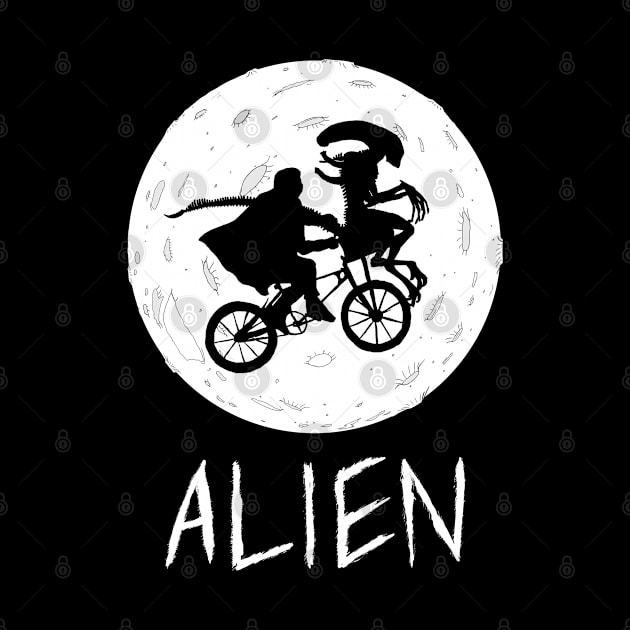 Halloween witch bike alien moon funny by Bahaya Ta Podcast