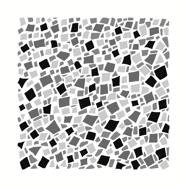 Broken Tiles Mosaic Pattern Black and White Color Background GC-120-9 by GraphicCharms