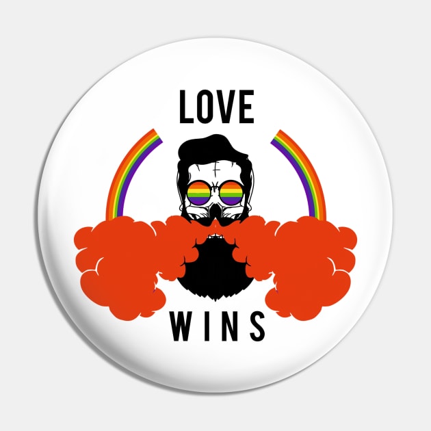 LGBT Rainbow Pride - Love Wins Pin by victoriashel