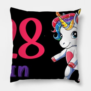 I Turned 28 in quarantine Cute Unicorn Pillow