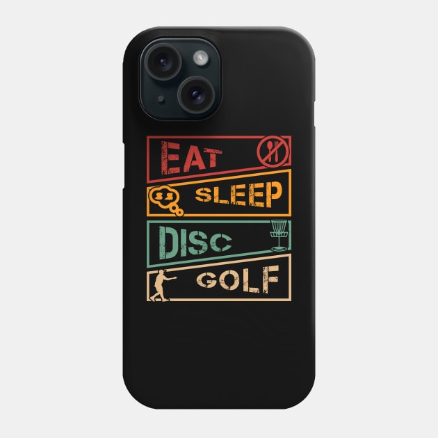 Eat Sleep Disc Golf Repeat Funny Disc Golf Player Phone Case by Visual Vibes